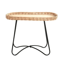 3S. x Home Tablea d'appoint ovale marron et noir Outlet