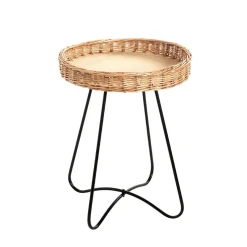 3S. x Home Tablea d'appoint ronde marron et noir New