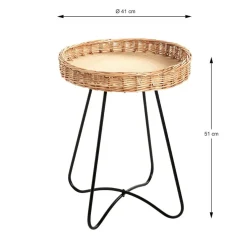 3S. x Home Tablea d'appoint ronde marron et noir New