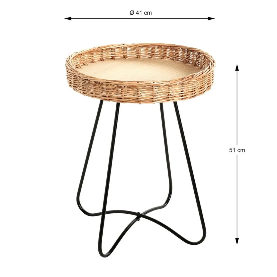 3S. x Home Tablea d'appoint ronde marron et noir New