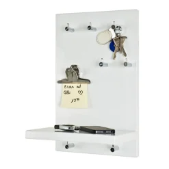 3S. x Home tableau à clés décor blanc brillant plateau et 7 crochets Discount