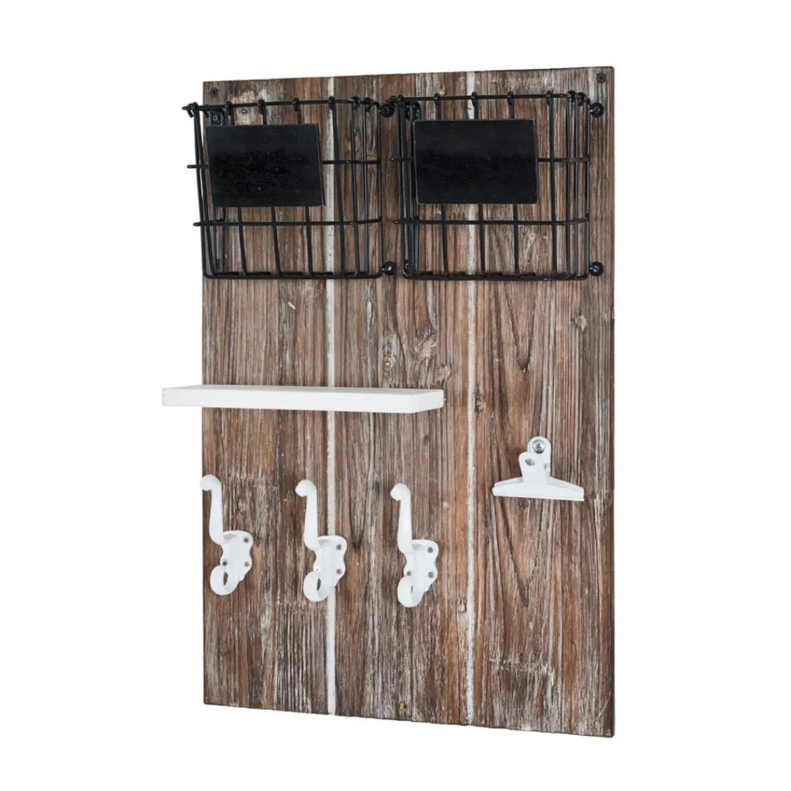 3S. x Home Tableau à clés et pense-bête marron en bois Outlet