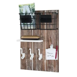 3S. x Home Tableau à clés et pense-bête marron en bois Outlet