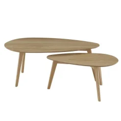 3S. x Home Tables Basses Gigognes Effet Naturel BLOOM Beige Outlet
