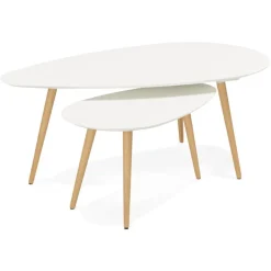 ALTEREGO Tables gigognes design 'TETRYS' blanches New