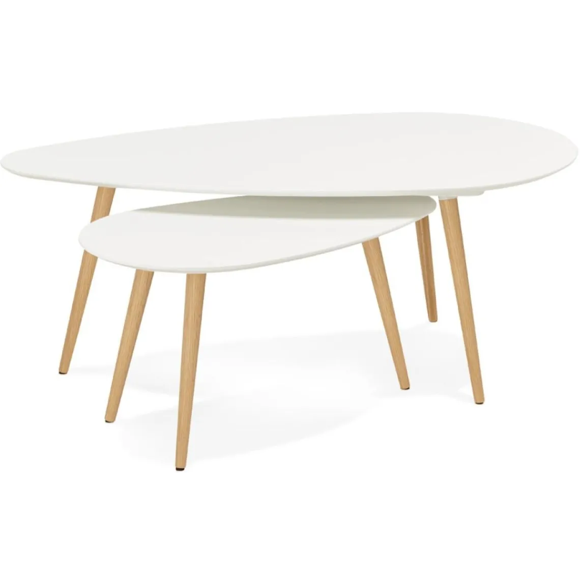ALTEREGO Tables gigognes design 'TETRYS' blanches New