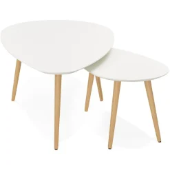 ALTEREGO Tables gigognes design 'TETRYS' blanches New