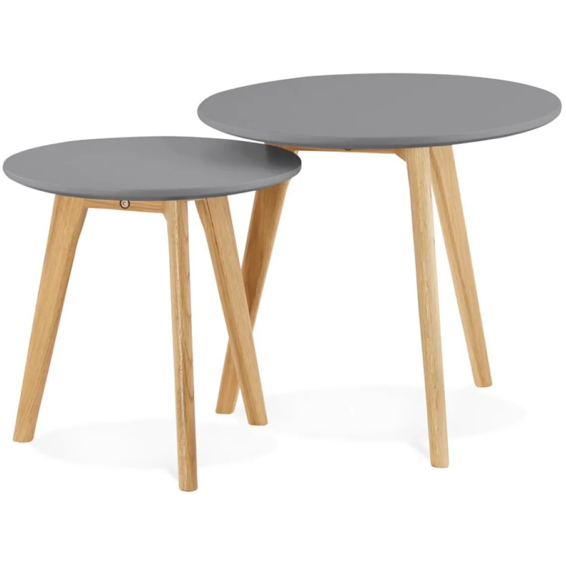 ALTEREGO Tables gigognes ronde 'GABY' grises foncées Clearance