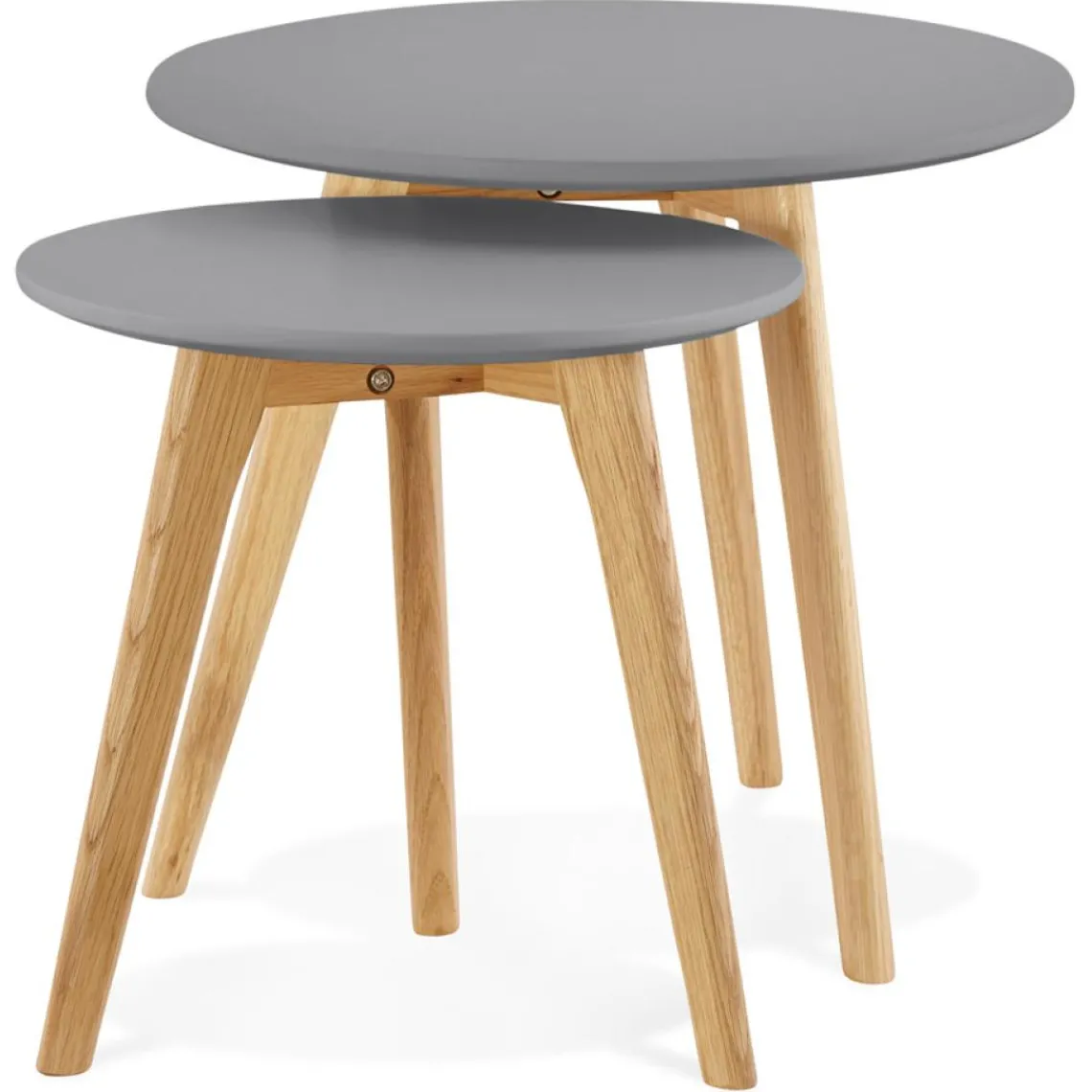 ALTEREGO Tables gigognes ronde 'GABY' grises foncées Clearance