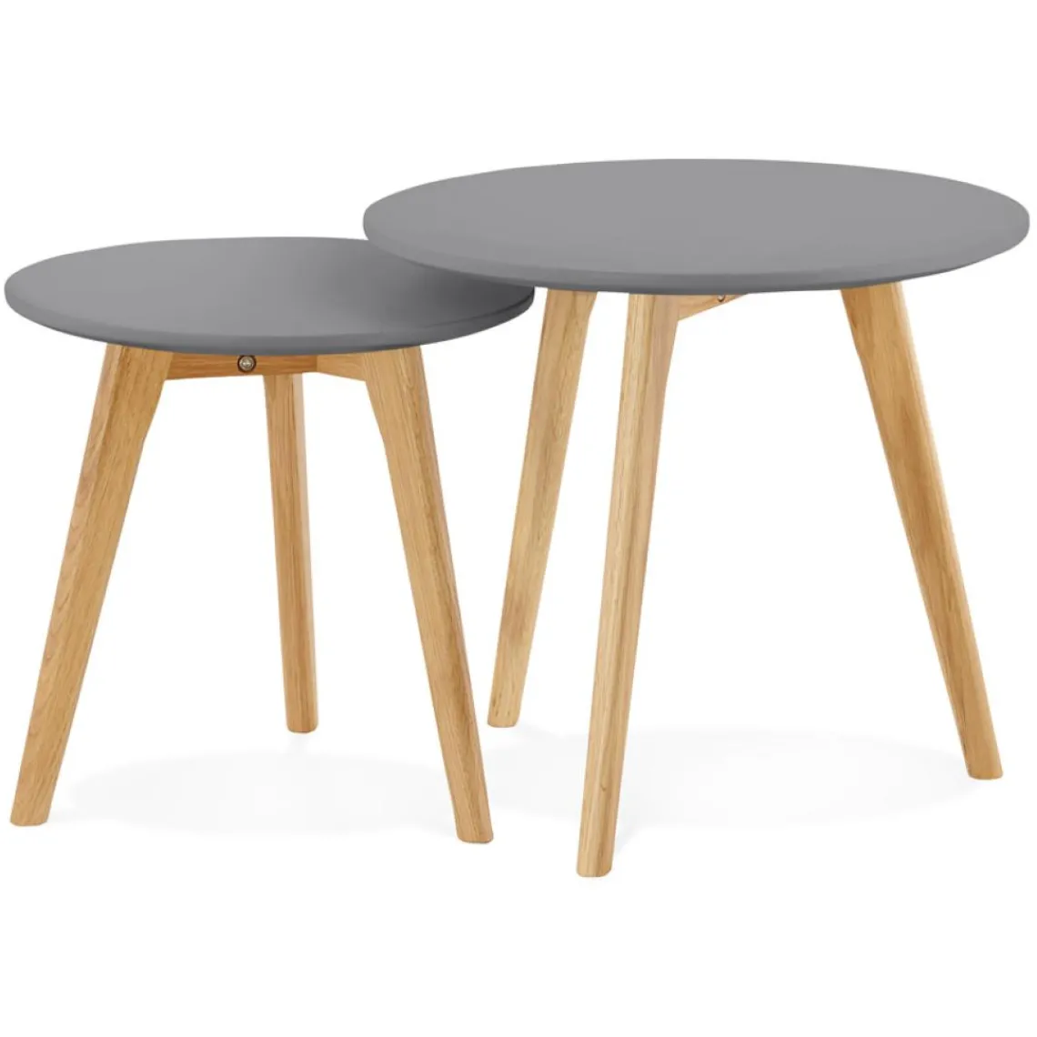 ALTEREGO Tables gigognes ronde 'GABY' grises foncées Clearance