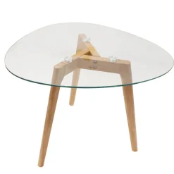 3S. x Home Tables Gigognes Verre Chêne PETSAMO Discount