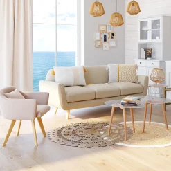 3S. x Home Tables Gigognes Verre Chêne PETSAMO Discount