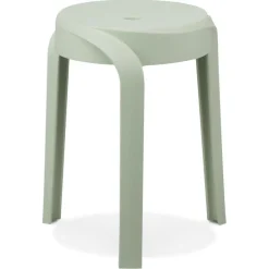 ALTEREGO Tabouret bas empilable 'POMPA' en matière plastique vert clair Hot