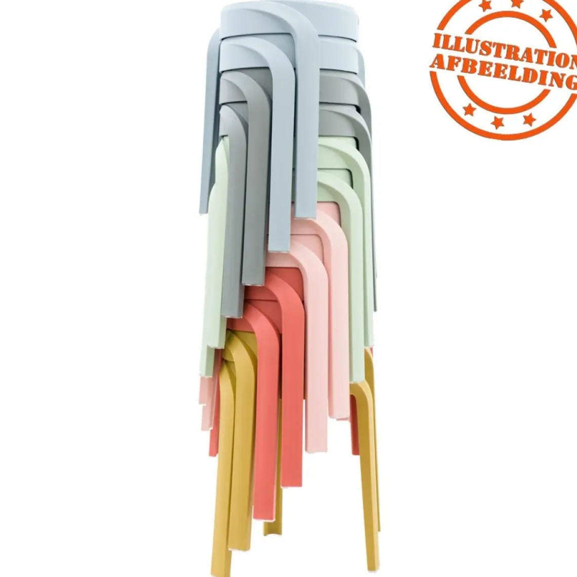 ALTEREGO Tabouret bas empilable 'POMPA' en matière plastique vert clair Hot