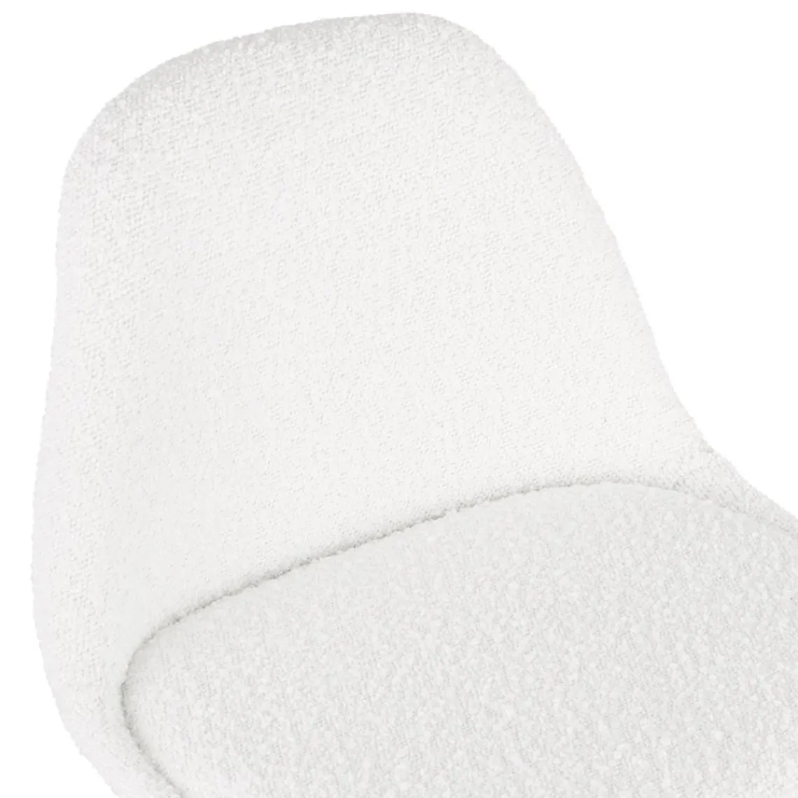 ALTEREGO Tabouret de bar 'CLARISSE' en tissu bouloché blanc et 4 pieds en bois noir Discount