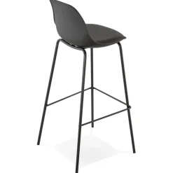 ALTEREGO Tabouret de bar 'COOKIE' noir style industriel Hot