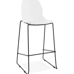 ALTEREGO Tabouret de bar design 'BERLIN' blanc empilable style industriel Outlet