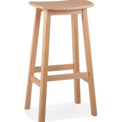 ALTEREGO Tabouret de bar design 'DUMAS' en bois finition naturelle Best
