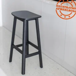 ALTEREGO Tabouret de bar design 'DUMAS' en bois noir Clearance