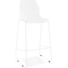 ALTEREGO Tabouret de bar design empilable 'BERLIN' blanc avec pied en métal blanc Clearance