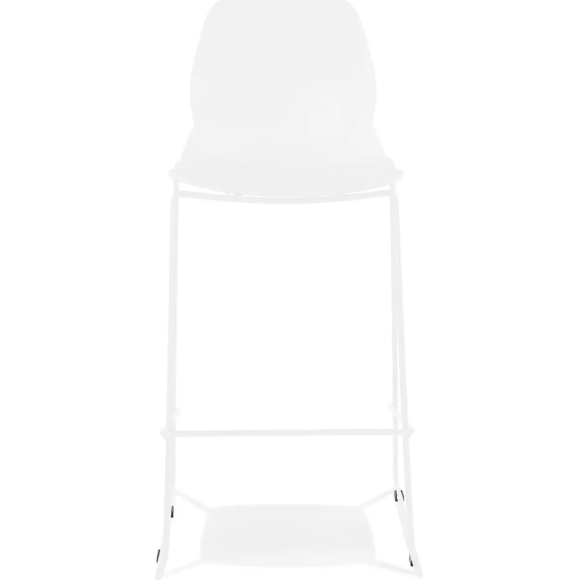 ALTEREGO Tabouret de bar design empilable 'BERLIN' blanc avec pied en métal blanc Clearance