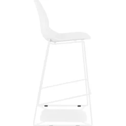 ALTEREGO Tabouret de bar design empilable 'BERLIN' blanc avec pied en métal blanc Clearance