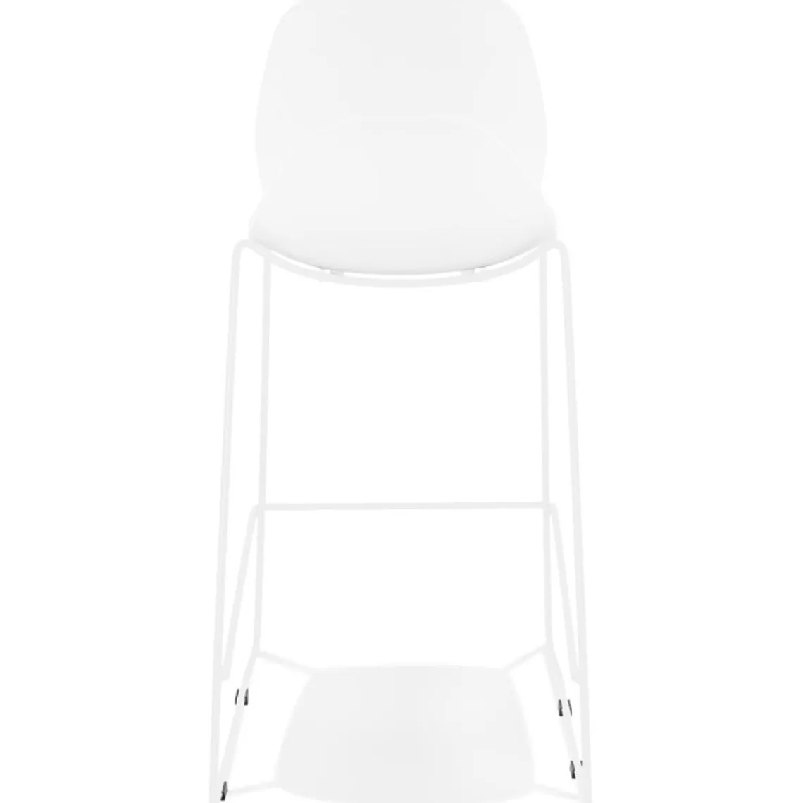 ALTEREGO Tabouret de bar design empilable 'BERLIN' blanc avec pied en métal blanc Clearance