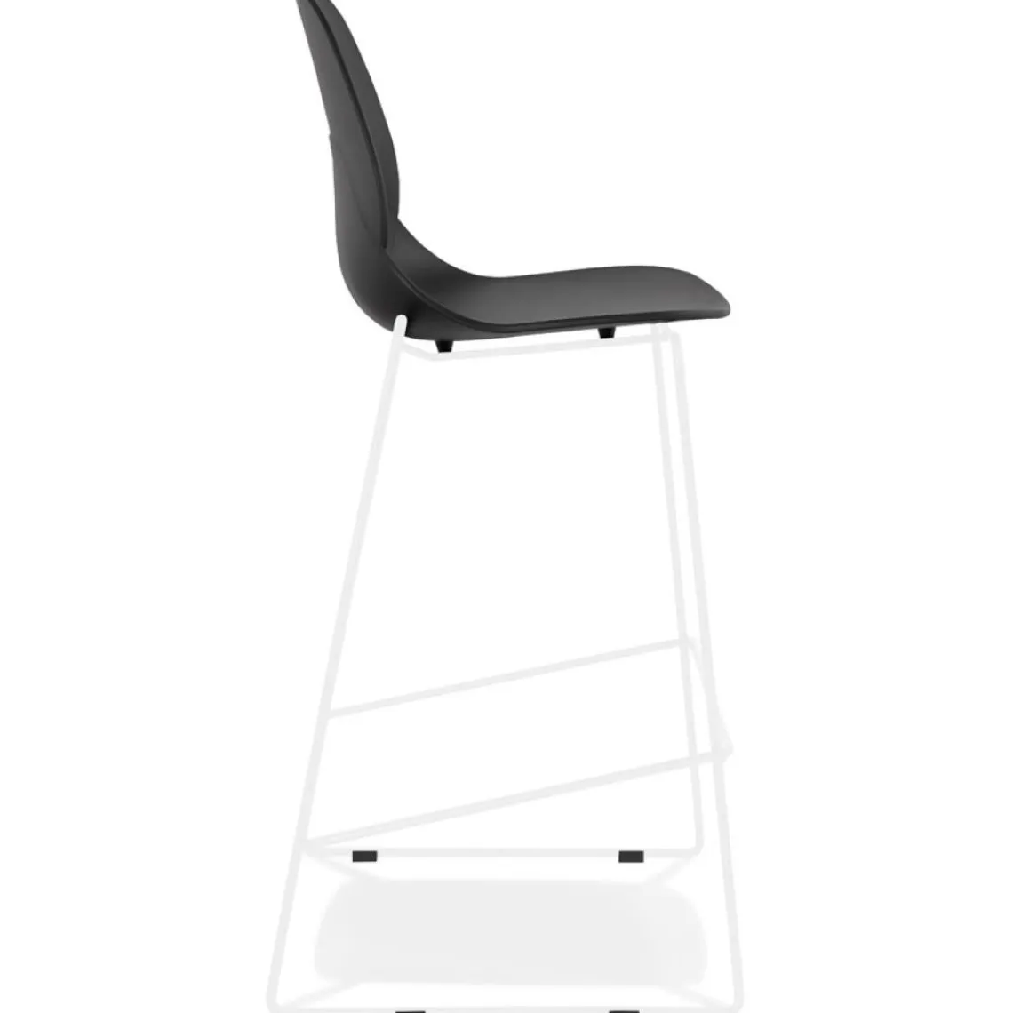 ALTEREGO Tabouret de bar design empilable 'BERLIN' noir avec pied en métal blanc Sale