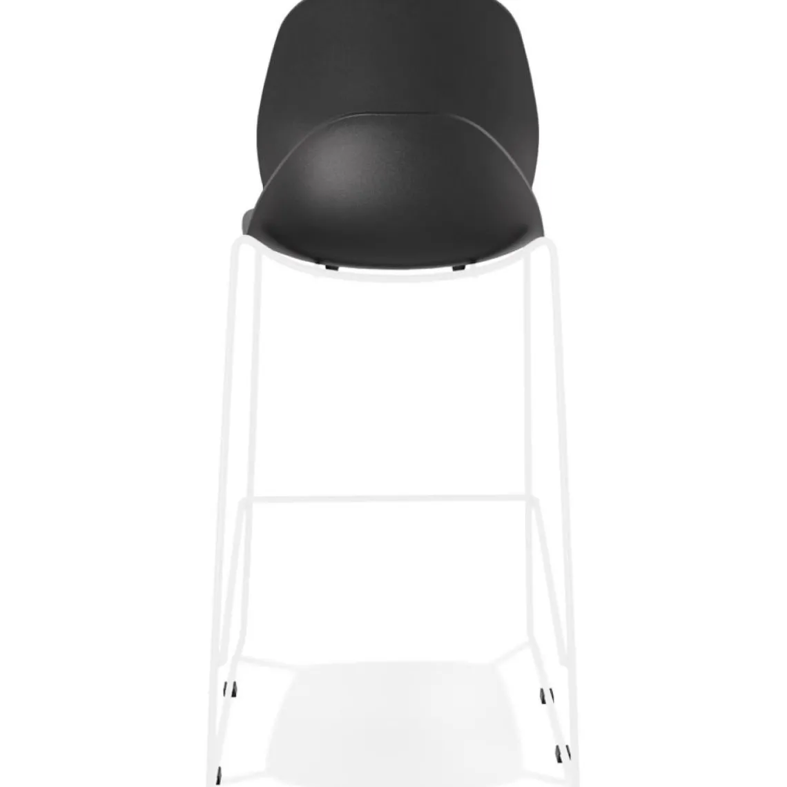 ALTEREGO Tabouret de bar design empilable 'BERLIN' noir avec pied en métal blanc Sale