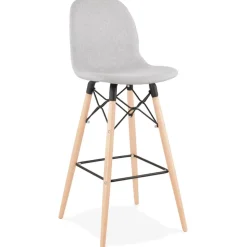 ALTEREGO Tabouret de bar design 'GALACTIK' en tissu gris clair style scandinave Discount