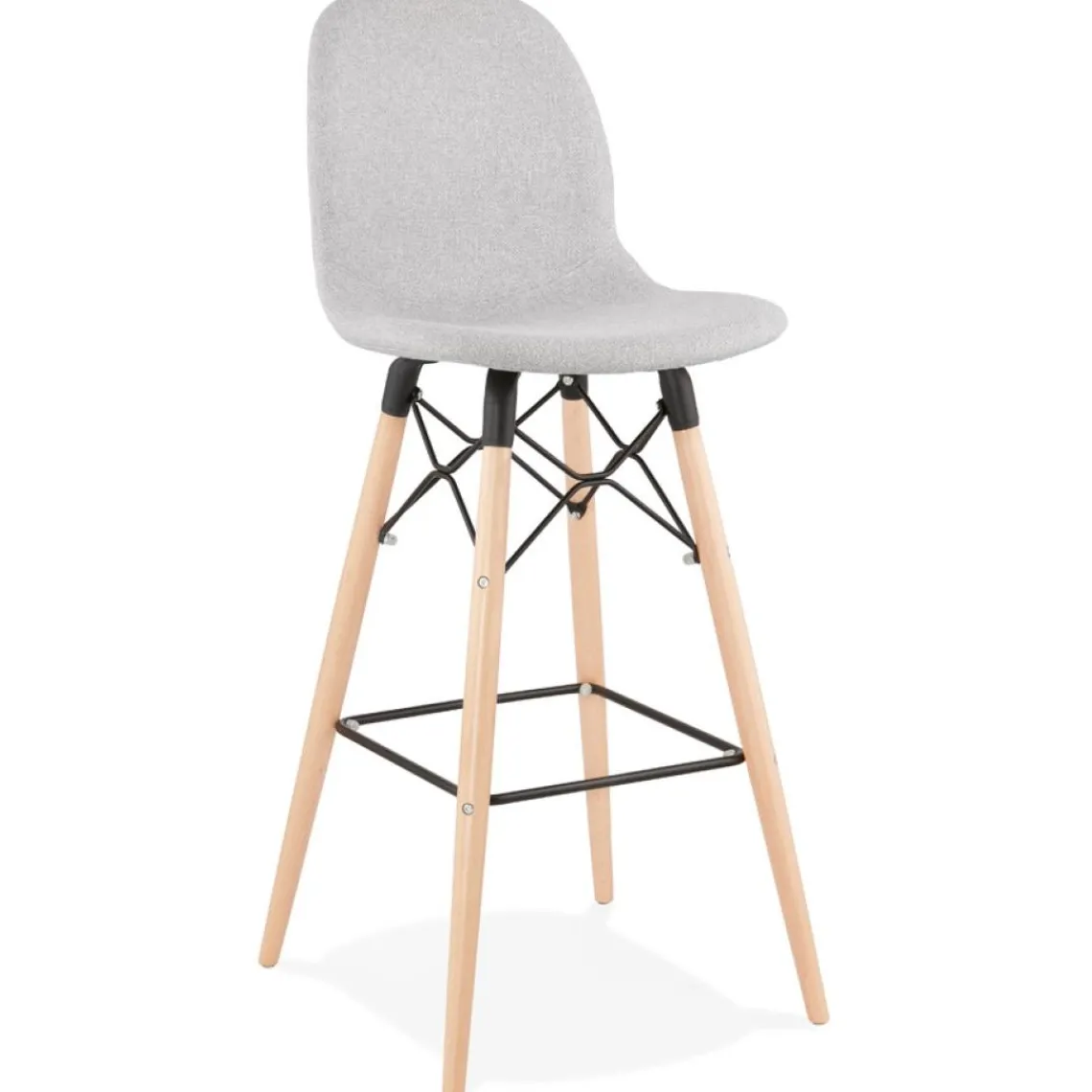 ALTEREGO Tabouret de bar design 'GALACTIK' en tissu gris clair style scandinave Discount