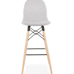 ALTEREGO Tabouret de bar design 'GALACTIK' en tissu gris clair style scandinave Discount