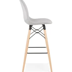 ALTEREGO Tabouret de bar design 'GALACTIK' en tissu gris clair style scandinave Discount