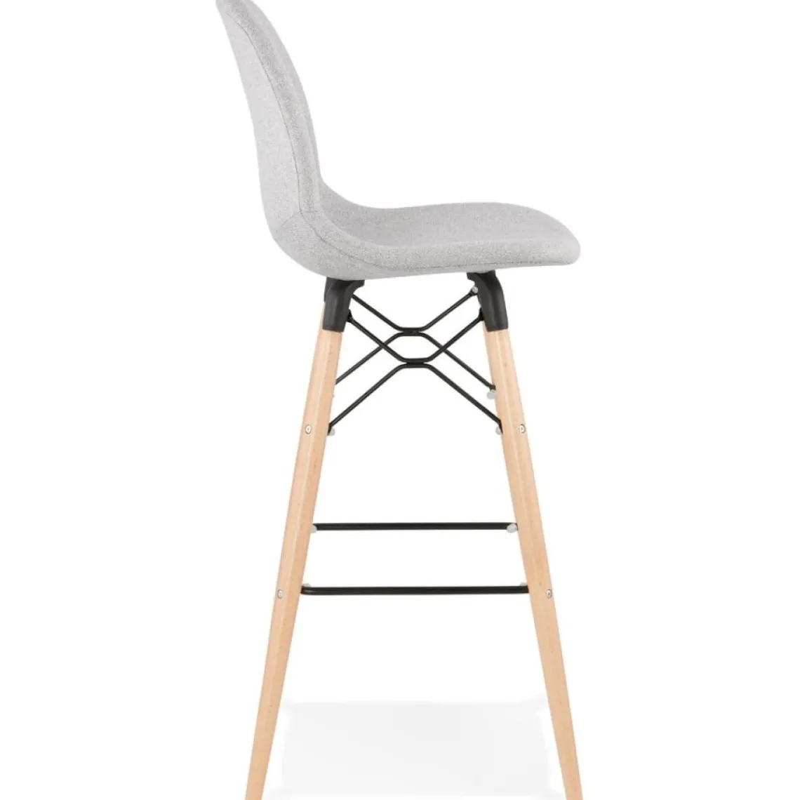 ALTEREGO Tabouret de bar design 'GALACTIK' en tissu gris clair style scandinave Discount