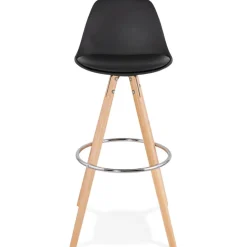 ALTEREGO Tabouret de bar design 'TATAMI' noir New