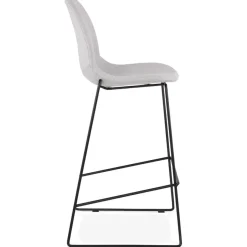 ALTEREGO Tabouret de bar 'EKTOR' gris clair en tissu empilable Hot