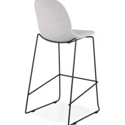 ALTEREGO Tabouret de bar 'EKTOR' gris clair en tissu empilable Hot