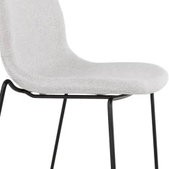 ALTEREGO Tabouret de bar 'EKTOR' gris clair en tissu empilable Hot