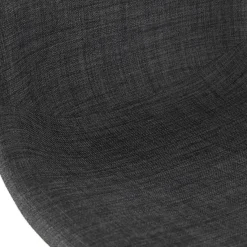 ALTEREGO Tabouret de bar empilable 'FAKIR' en tissu gris foncé et pied en métal blanc New