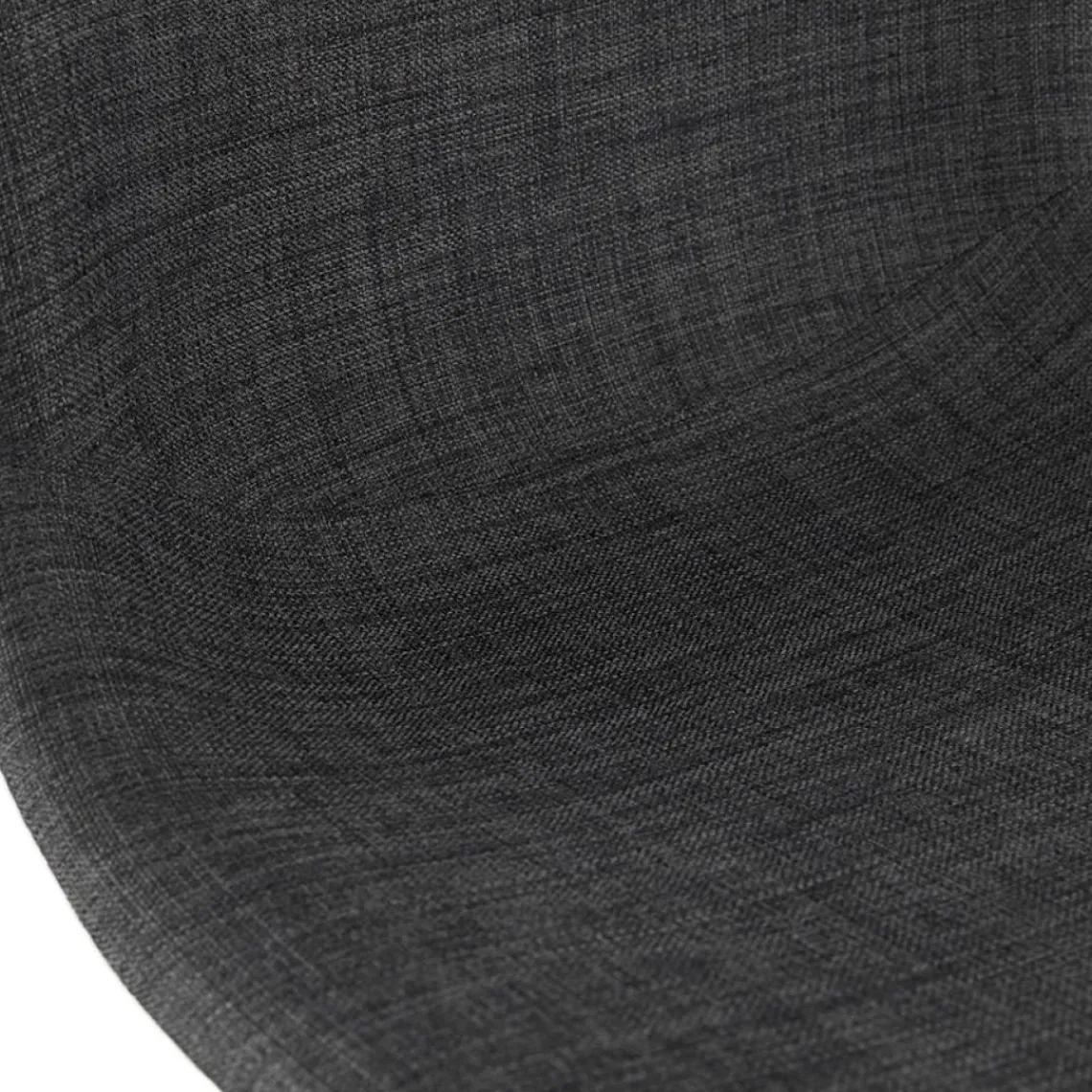 ALTEREGO Tabouret de bar empilable 'FAKIR' en tissu gris foncé et pied en métal blanc New