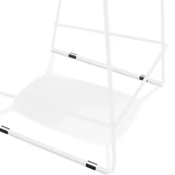ALTEREGO Tabouret de bar empilable 'FAKIR' en tissu gris foncé et pied en métal blanc New