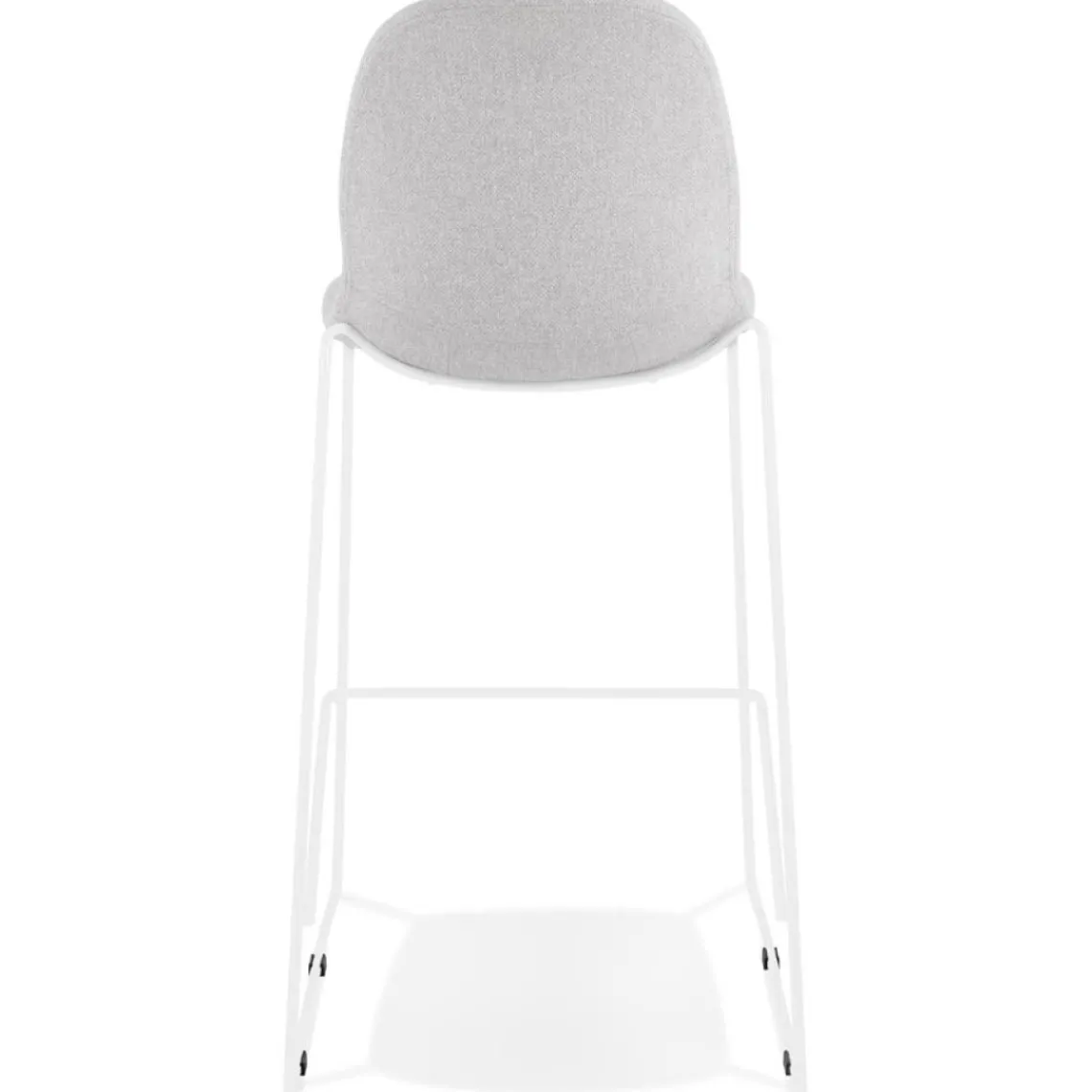 ALTEREGO Tabouret de bar empilable 'FAKIR' en tissu gris clair et pied en métal blanc Sale
