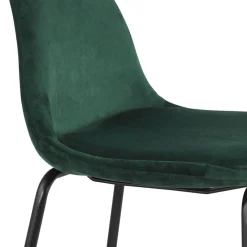 ALTEREGO Tabouret de bar 'FENTON' en velours vert et pied en métal noir New