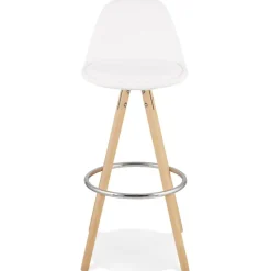 ALTEREGO Tabouret de bar 'FLORENCE' en tissu bouloché blanc style scandinave Sale