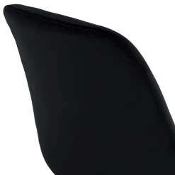 ALTEREGO Tabouret de bar 'MORISS' en velours noir et pieds en bois naturel