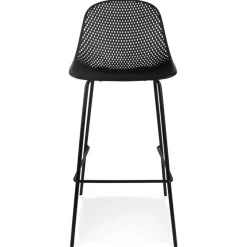 ALTEREGO Tabouret de bar perforé 'LOKI' noir intérieur et extérieur Best