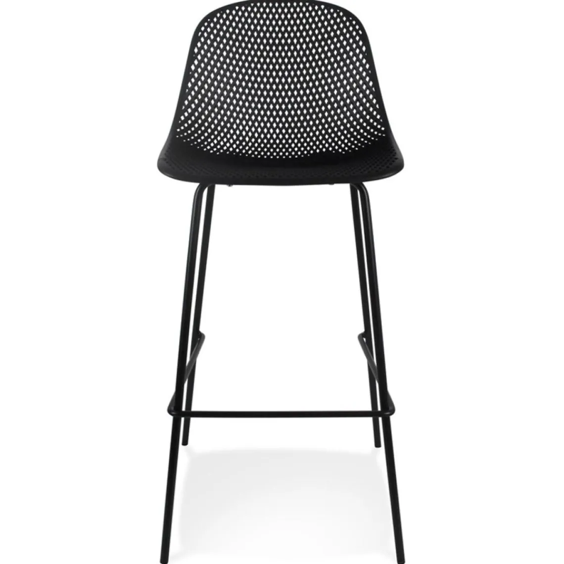 ALTEREGO Tabouret de bar perforé 'LOKI' noir intérieur et extérieur Best