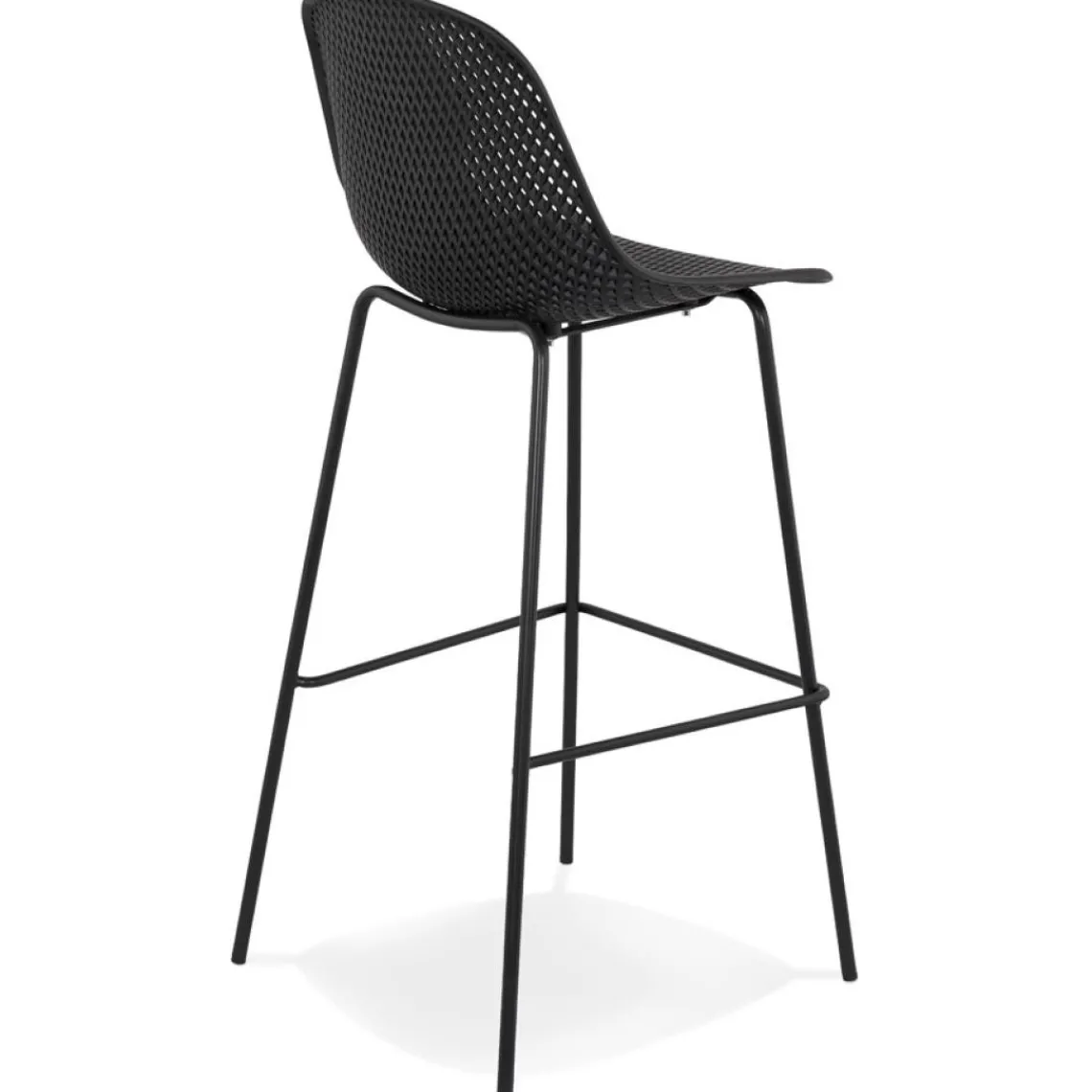 ALTEREGO Tabouret de bar perforé 'LOKI' noir intérieur et extérieur Best