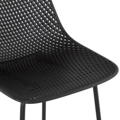 ALTEREGO Tabouret de bar perforé 'LOKI' noir intérieur et extérieur Best