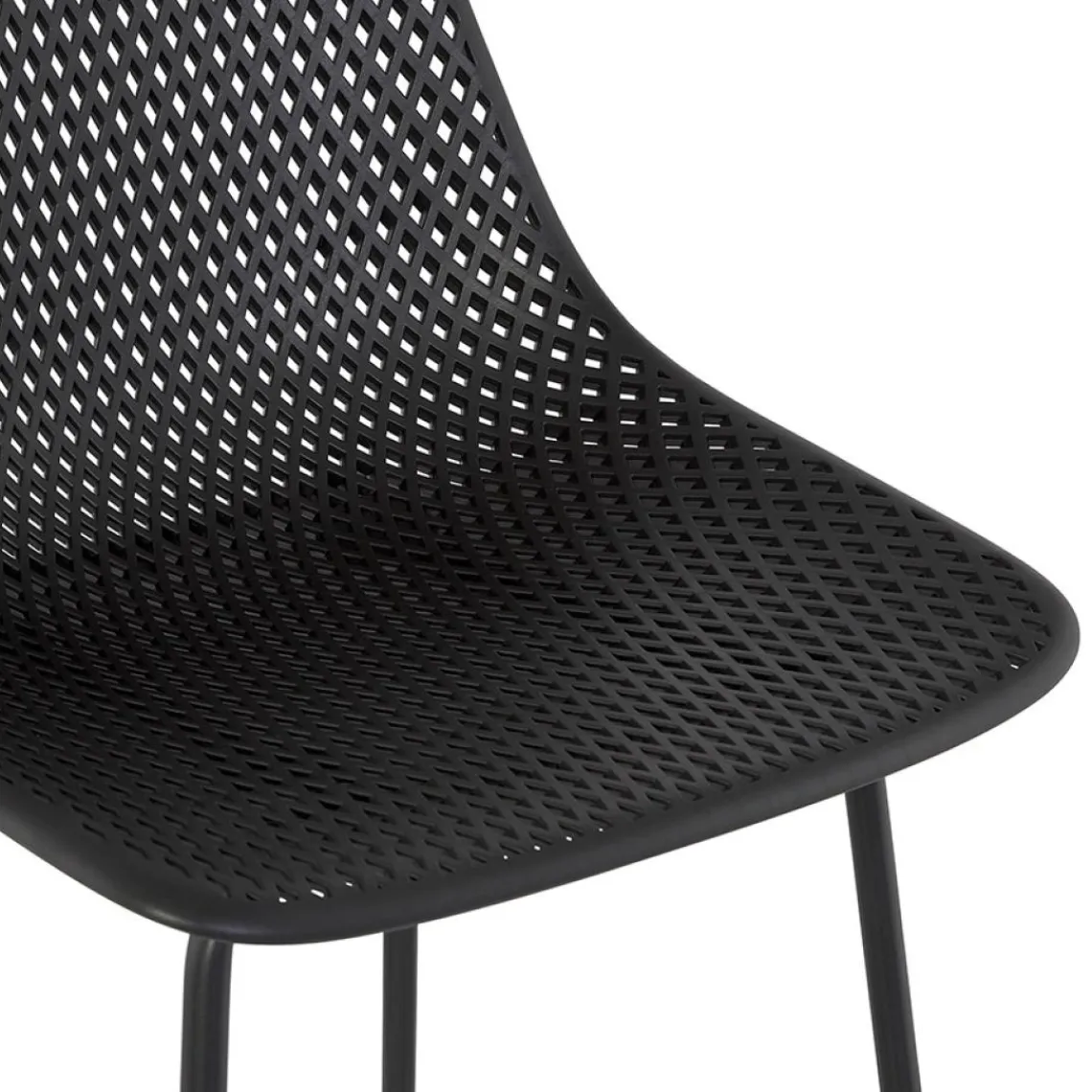 ALTEREGO Tabouret de bar perforé 'LOKI' noir intérieur et extérieur Best